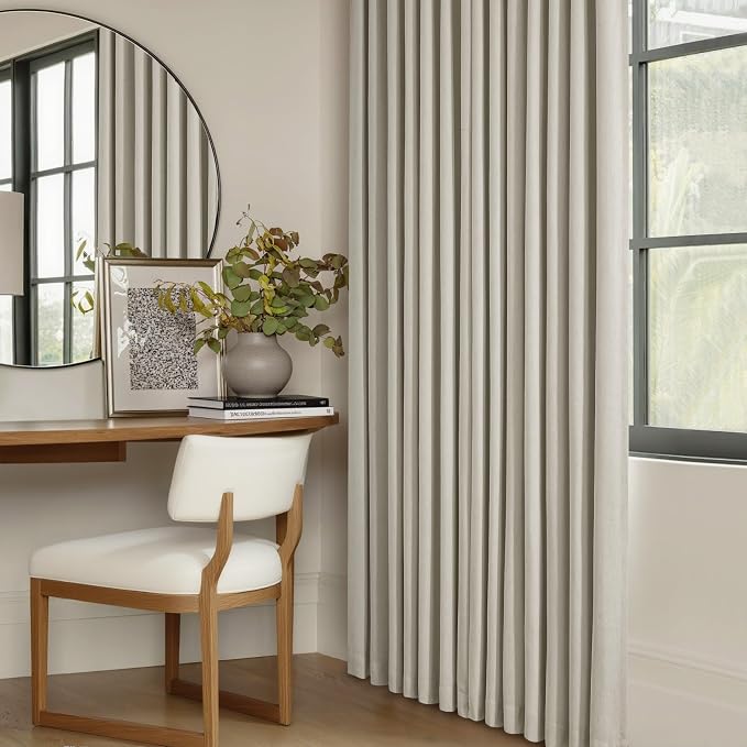 Oatmeal Beige 100% Blackout Pinch Pleated Linen 63 Inch Curtains - Image 7