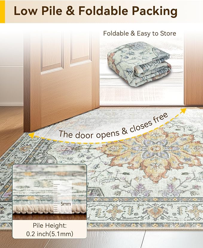 RELEANY Washable Area Rug, Square 10'x10', Water Repellent, Pet Friendly - Image 4