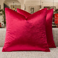 GIGIZAZA Red Velvet Pillow Covers 24x24 Decorative Pillows Pack of 2 | Throw by GIGIZAZAFocusingonhomedecoration