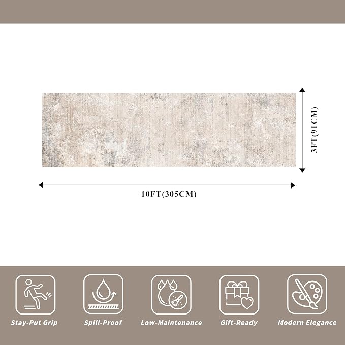 3x10 ft Washable Hallway Runner Rug – Non-Slip Long Carpet Runner - Image 2