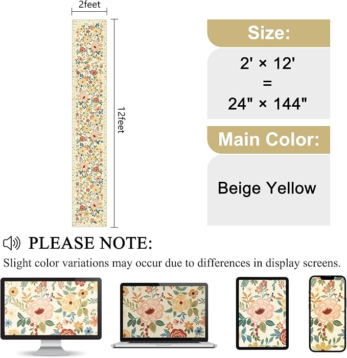 DUKINO 2x12 Washable Runner Rug, Non Slip Long Kitchen Rugs, Low Pile, Soft - Image 2