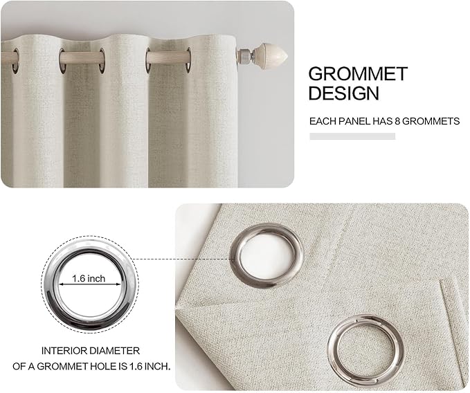 MIULEE 100% Blackout Linen Curtains - Image 4