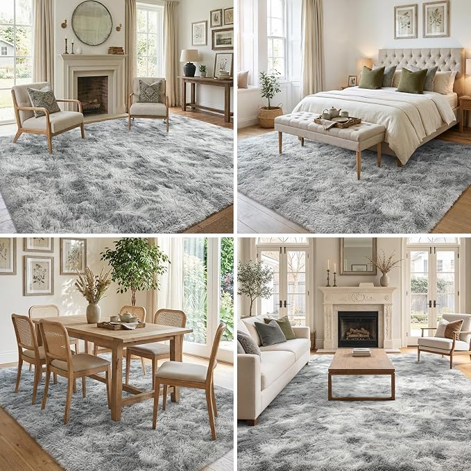 4x6 Ft Shag Rugs for Bedroom Living Room, Tie-Dyed Ultra Soft Fluffy Furry Area - Image 3
