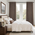 Topfinel Dark Brown 90 Inch Blackout Linen Curtains by Topfinel