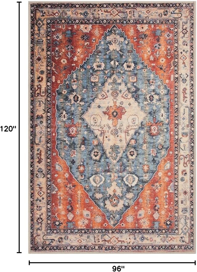 SERISSA 8x10 Washable Non Slip Boho Area Rug - Image 2
