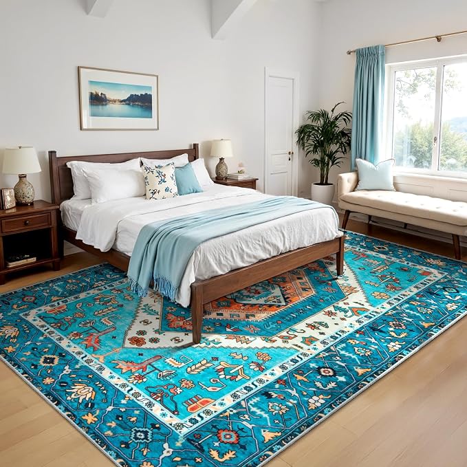 SERISSA 8x10 Washable Non Slip Boho Area Rug - Image 2
