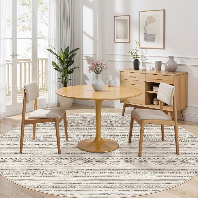 cotiled 8x8 Round Rug 8ft Circle Living Room Boho Area Rugs | Solve Modern - Image 7