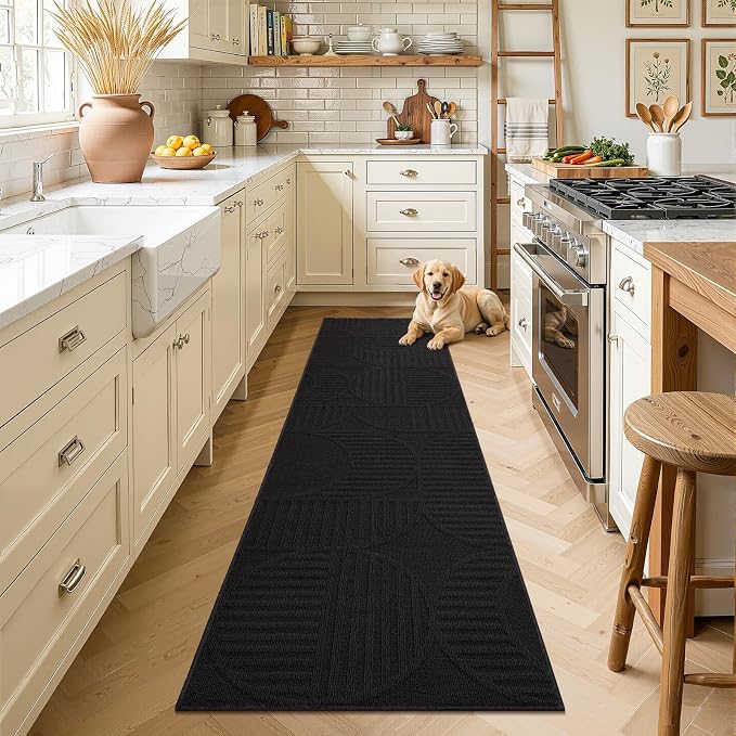 Findosom Washable Runner Rug 2x8, Geometric High-Low Textured Non Slip Hallway - Image 8
