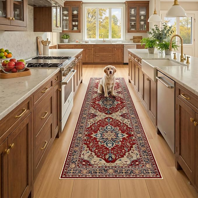 RELEANY Washable Area Rug, Runner 2'x8', Water Repellent, Pet Friendly by RELEANY
