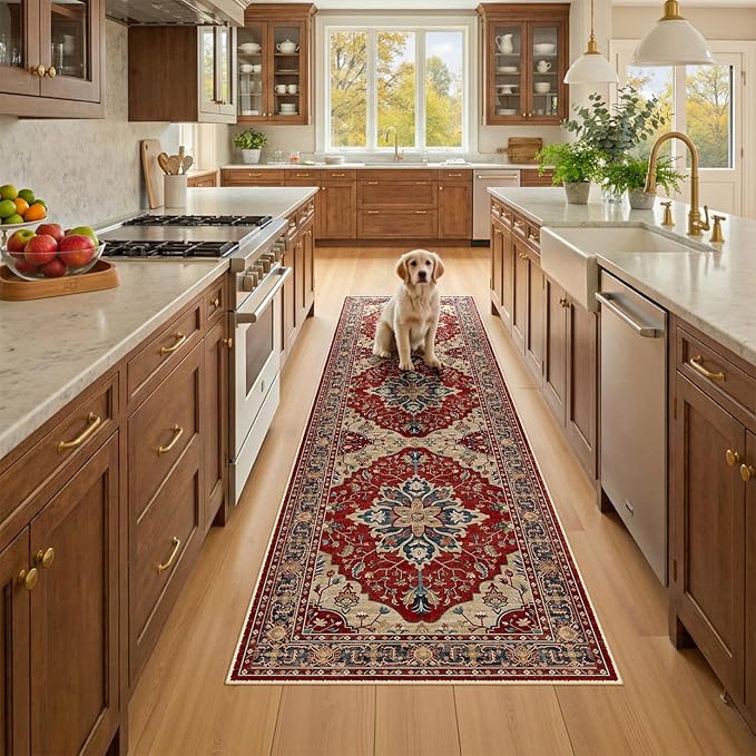RELEANY Washable Area Rug, Runner 2'6"x8', Water Repellent, Pet Friendly by RELEANY