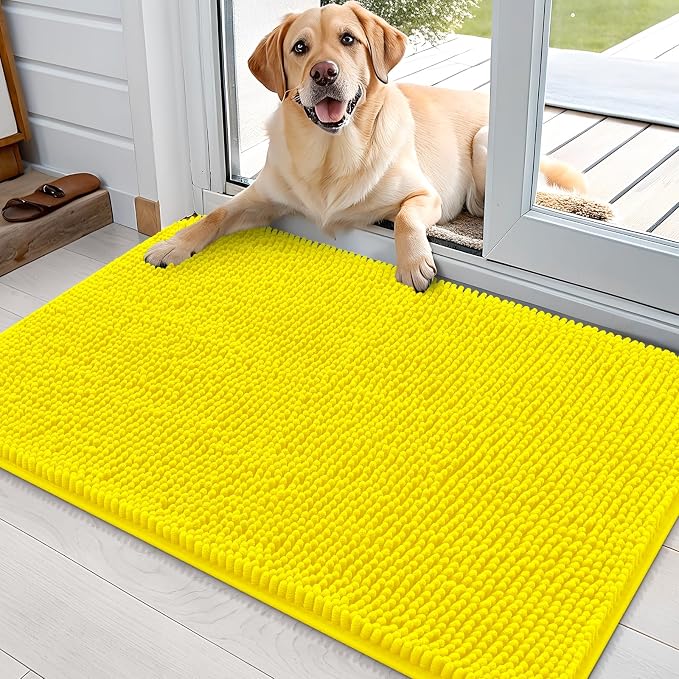 OLANLY Dog Door Mat for Muddy Paws 36x24, Super Absorbent Chenille Mud Mat | by OLANLY