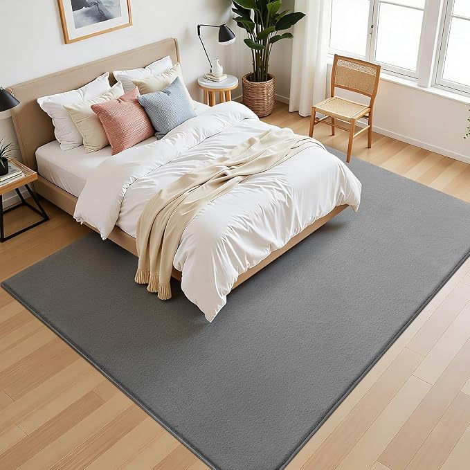 SHACOS Ultra Soft Faux Rabbit Fur Area Rug 6'x9', Non Slip Washable Padded - Image 8