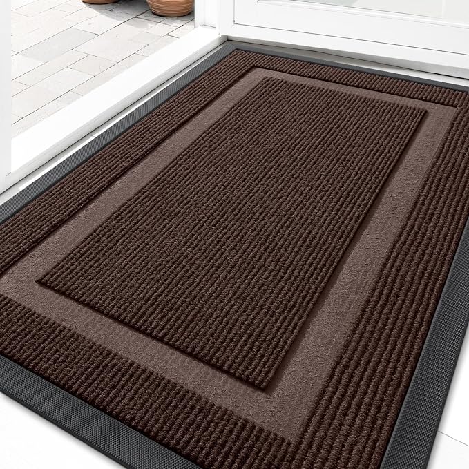 OLANLY Front Door Mat Outside 29.5x17, All-Season Heavy-Duty Rubber Doormat | by OLANLY