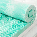 SINWEEK 1.5 Inch Mattress Topper 5-Zone Memory Foam Mattress Topper Pressure Relieve Soft Mattress Pad, CertiPUR-US Certified, King Size, Green
