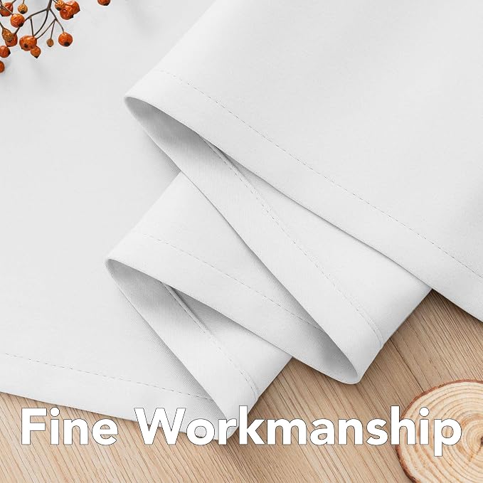 H.VERSAILTEX Pure White Curtains 63 inch Length Window Treatment Panels - Image 6