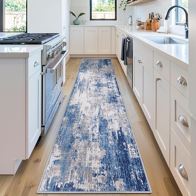 RELEANY Washable Runner 2'x10' Abstract Area Rug - Image 3