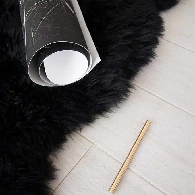 HUAHOO Premium Genuine Sheepskin Rug Black Real Australia Sheepskin Natural - Image 4