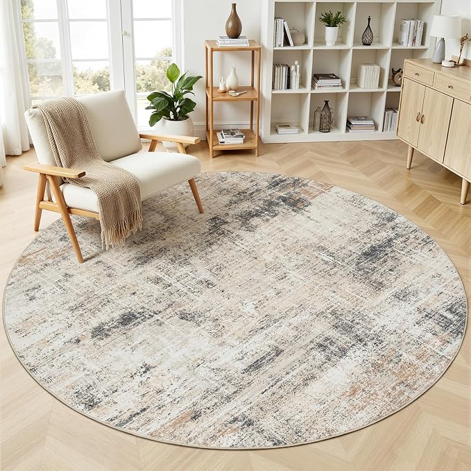 4ft Area Rug for Living Room, Abstract Washable Non-Slip Large Rugs, Dining Room by Lofus