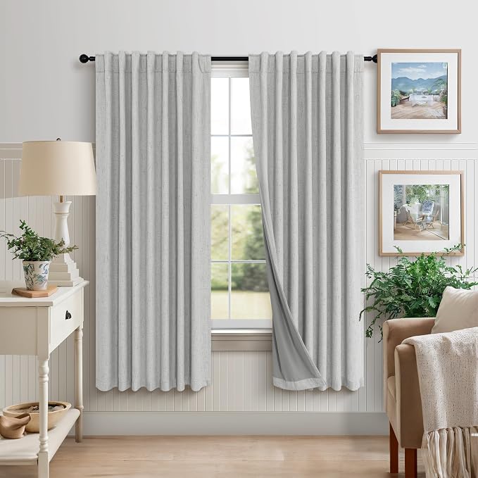 Light Grey Black Out Curtains 72 Inch Long by Pitalk