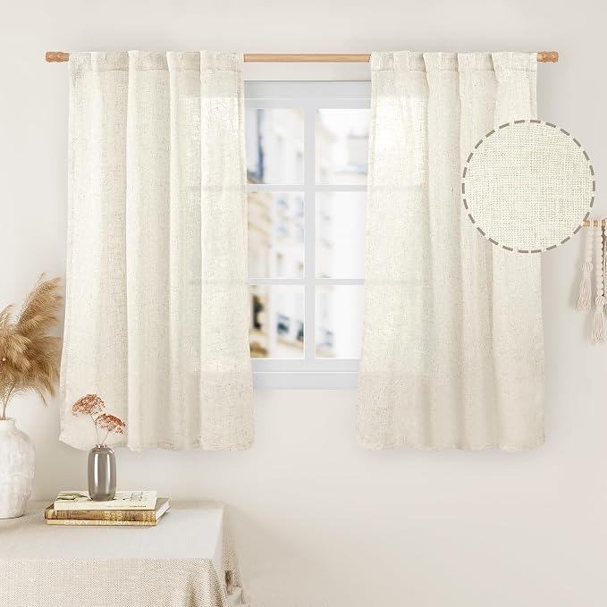 Semi Sheer 48 Inch Linen Curtains by LAMIT