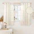 45 Inch Short Window Linen Curtains, Light Filtering Panels | Neutral Drapes by LAMIT