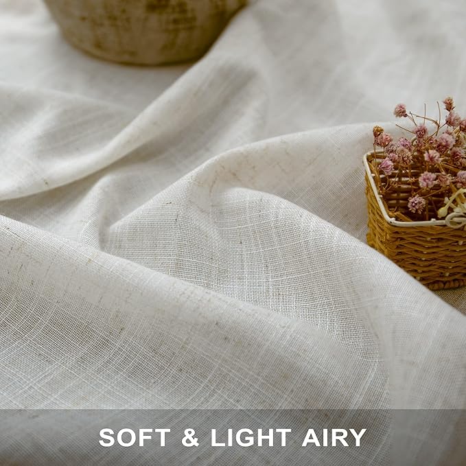 Natural Linen Extra Long Curtains 9 FT - Image 3