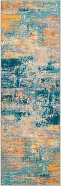 2.6x10 Washable Runner Rug:Modern Abstract Soft Carpet Rosy Haze | by FXRHLP