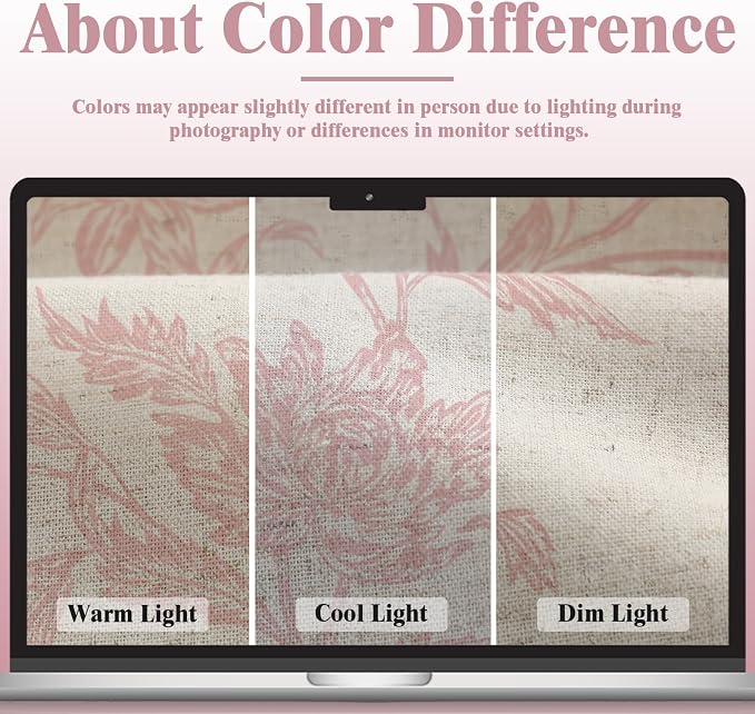 Pink Boho Floral 100% Blackout Curtains 84 Inch 2 Panels | Farmhouse Vintage - Image 6
