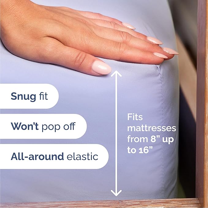 Full 6 Piece Sheet Set - Comfy Breathable & Cooling - Ultra Soft Hotel Luxury Bedding Set w/ 8-16 Inch Deep Pockets - 1 Flat & 1 Fitted Sheet & 4 Pillowcases - Wrinkle Free and Easy Care - Lavender