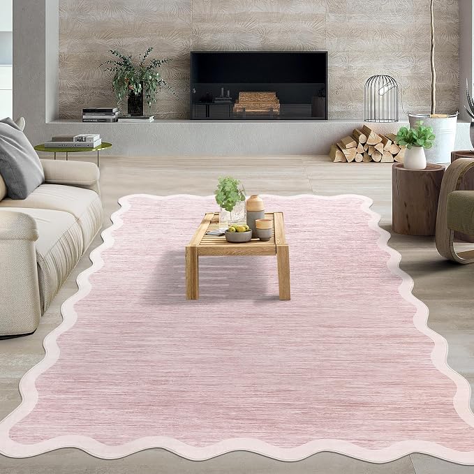 GarveeHome Scalloped Living Room Rug 5x7 Area Rug Washable by GarveeHome