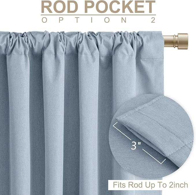 Faux Linen Total Blackout Curtains - Image 4
