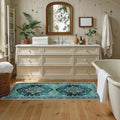 RELEANY Washable Area Rug, Runner 2'x5', Teal | Non-Slip, Water Repellent by RELEANY