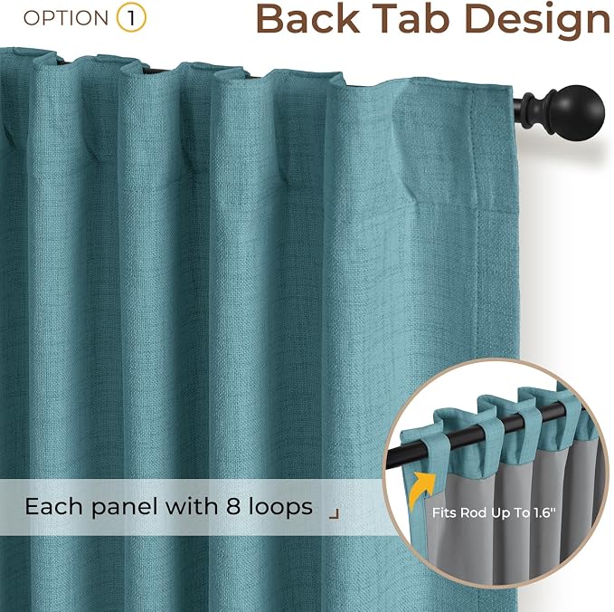 INOVADAY 100% Blackout Linen Curtains - Image 3