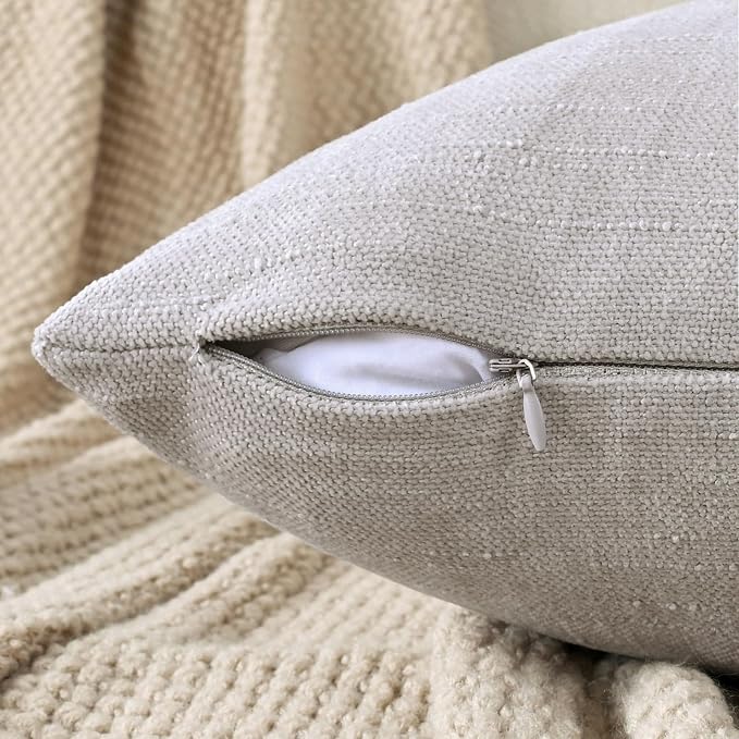 Set of 4 Soft Textured Decorative Throw Pillow Covers 18x18 Inch Cozy Farmhouse - Image 3