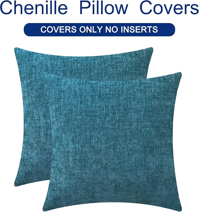 CaliTime Decorative Couch Throw Pillow Covers 18 X 18 Inches Ocean Blue | Pack - Image 6