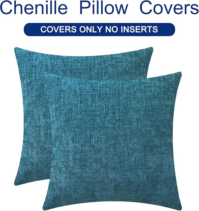 CaliTime Decorative Couch Throw Pillow Covers 16 X 16 Inches Ocean Blue | Pack - Image 6