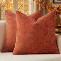 MIULEE Fall Decorative Couch Throw Pillow Covers 18x18 Burnt Orange 2 Pack | by MIULEE
