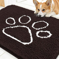 OLANLY Dog Door Mat for Muddy Paws 30x20, Paw Print Design Chenille Mud Mat | by OLANLY