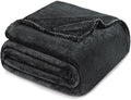 Exclusivo Mezcla Fleece Blanket Twin Size for Bed, Super Soft and Warm, All Season Use, Cozy, Plush, Lightweight, 90x66 Inches, Dark Grey