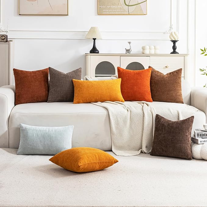 Set of 4 Soft Textured Decorative Throw Pillow Covers 16x16 Inch Cozy Farmhouse - Image 2