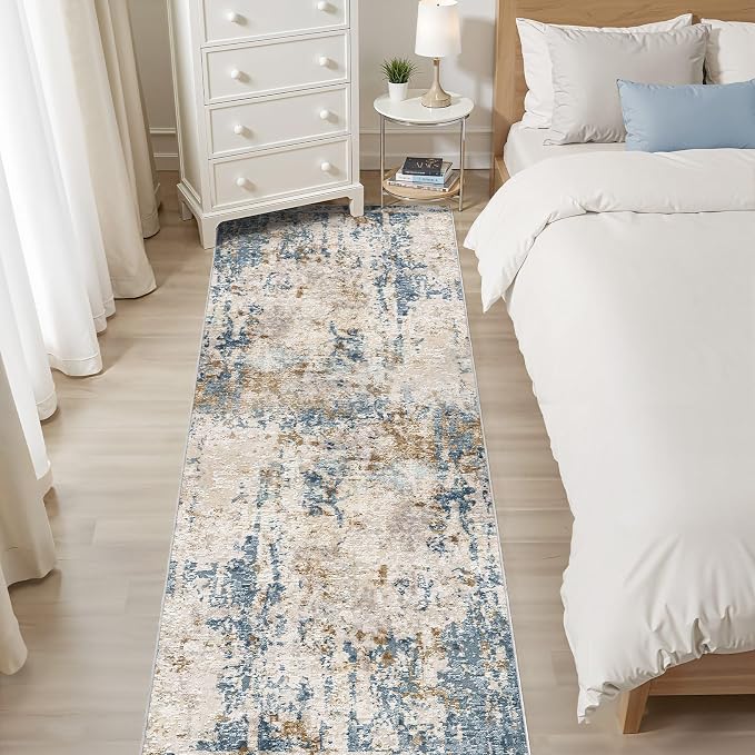 LOONGRUG Runner Rug 3x8 Washable Non-Slip Kitchen Neutral Modern Rug | Abstract - Image 6