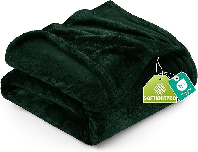 Utopia Bedding Soft Fleece Bed Blanket Twin Size Forest Green | Microfiber by UTOPIABEDDING