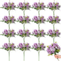 Zeyune 16 Bunches 12 Inch Artificial Mini Rose Bouquet 160 Heads Bridal Flower Bouquets Fake Silk Rose Bulk for Wedding Bridal Shower Christmas Home Office Garden Decoration(Purple and Light Purple)