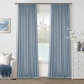 Dusty Blue Pleated Linen 100% Blackout Curtains 102 Inches Long by Twodrapes