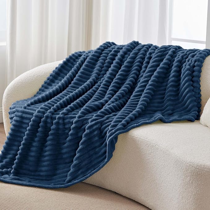 BEDELITE Ribbed Fleece Throw Blanket - Image 7