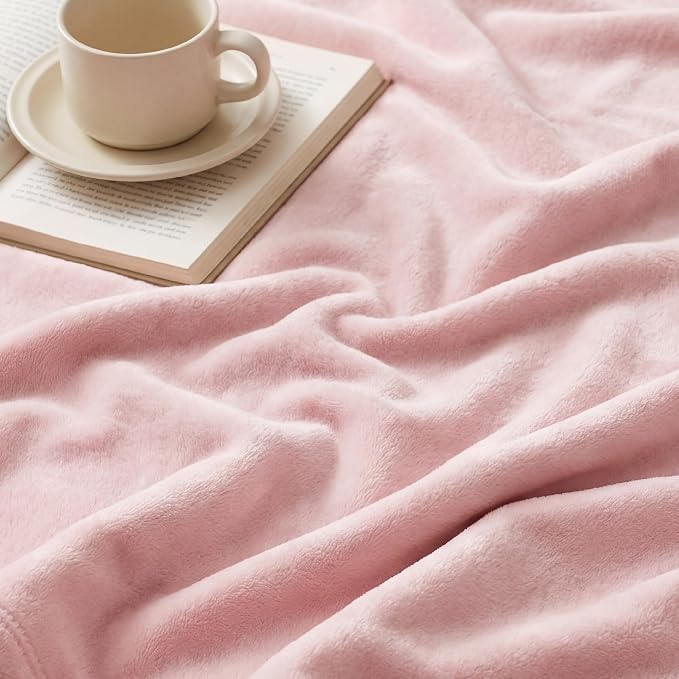 Bedsure GentleSoft Pink Fleece Blankets King Size - Image 5