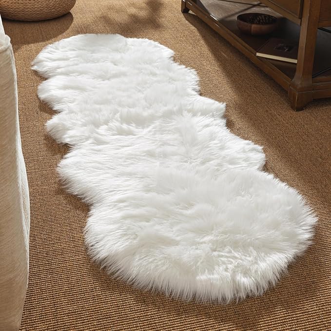 Ashler Faux Fur Rug, 2 x 6 Ft, Machine Washable | Fluffy Sheepskin, Fuzzy Ultra - Image 2
