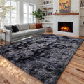 Dark Grey Large Area Rugs for Living Room Carpet, 8x10 Rug, Big Fluffy Modern by PAGISOFE