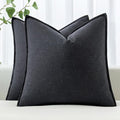 MIULEE Decorative Linen Pillow Covers 20x20 Inch Dark Gray | Boho Farmhouse​ by MIULEE
