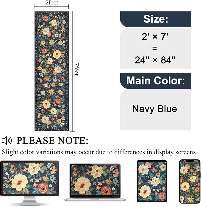 DUKINO 2x7 Runner Rug for Hallway, Soft Washable Rug Non Slip, Stain Resistant - Image 2
